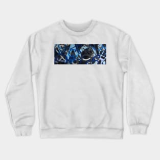 Blue Abstract Graffiti Tag Crewneck Sweatshirt